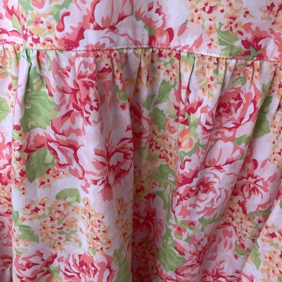 LANZ OF SALZBURG 100% COTTON FLORAL PRINT STRAP MIDI DRESS w / POCKETS SZ 1X - Picture 4 of 10